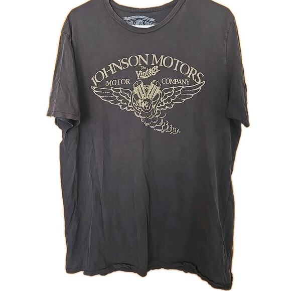 Johnson Motors Wing Tire Vintage Single Stitch Classic T-Shirt Black XL Grey - Picture 1 of 5